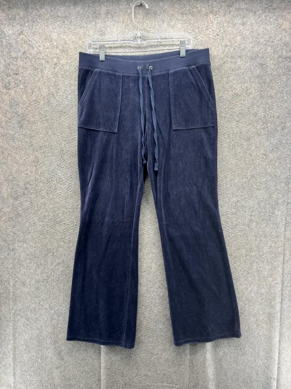 Juicy Couture Sweatpants Womens Large Blue Velour Elastic Waist Lounge Pants